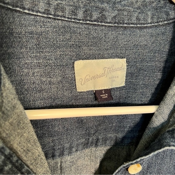 Universal Thread Denim Shirt Dress Dark Wash - Picture 12 of 13